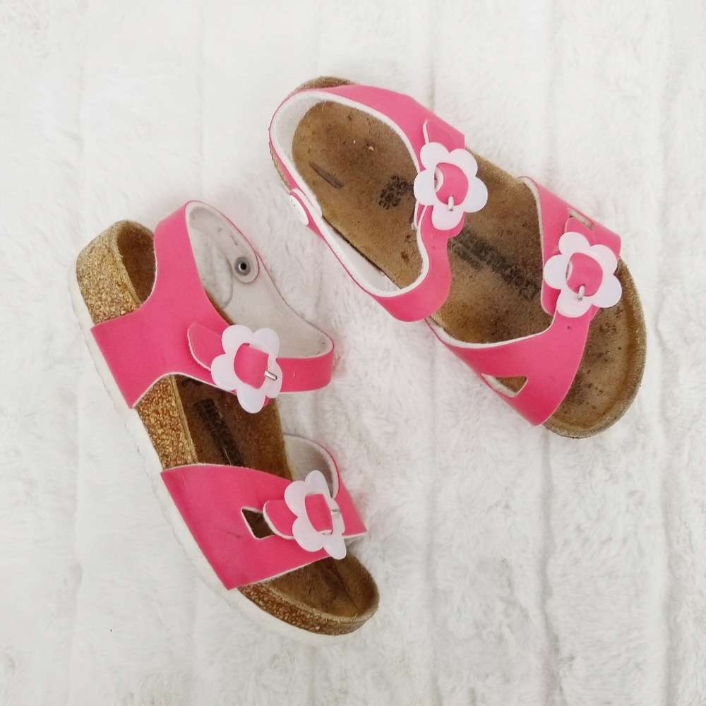 Birkenstock pink flower Rio Birko-Flor sandals 29